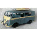 25 Oz. Antique Model 2 Tone Volkswagen Bus /Beige/Blue/ (11"x4.25"x7.5")
